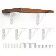 6 Pcs Decorative Shelf Brackets, 5" x 3" Floating Shelf Brackets, White