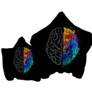 Artistic Colorful and Grey Human Brain Towel with Hood