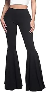 [Generic] Lightweight and Breathable for Flare Pants Wide Application for Women Stretchy Cotton High Waist Bell Bottom Woman Pants