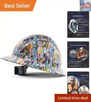 LANON Full Brim Hard Hat, OSHA Construction Work Approved, Multicolor Design,...