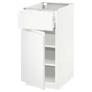 METOD / MAXIMERA base cabinet with drawer/door, white/Voxtorp matt white, 40x60x80 cm