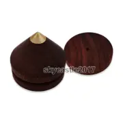 4x 25mm Rosewood Speaker Shock Spike Shockproof Stand Isolation Feet Base Pad #1