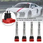 4x Red Coil Packs Set 06E905115E For Audi R8 2.0TFSI/2.0TSI A3/GOLF 5/LEON