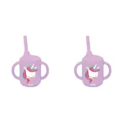 2x Sassi Silicone Sippy Cup Set Sparkly The Unicorn Baby/Childrens Cutlery 6m+