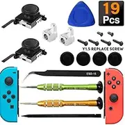 Maëlusa 19-in-1 Switch Joystick joycon Replacement Compatible for Switch, No Drift Hall Electromagnetic Joy-Con Joysitck with Hall Effect Sensor Compatible for Nintendo Switch/OLED/Lite Alloy Quality