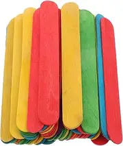Jumbo Ice Pop Sticks 50pcs Thick Craft Sticks Multi- Paddle Pops for Art Projects Family Bonding
