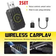 2Set Car Play Wireless Adapter CarPlay Wireless Adapter for iPhone IOS Android C