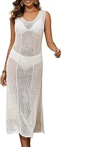 [Bsubseach] Women's Swimwear Cover Ups Beach Coverups Long Crotchet Dress Summer Outfits