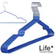 【Life+】輕巧PVC環保浸膠不鏽鋼防滑衣架_藍色(1組10入)
