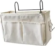 SWOOMEY Bedside Hanging Organizer Bag White Multifunctional Sundries Storage Pouch for Dorm and Bed for Space Easy Access Storage for Books and More