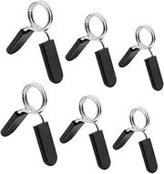 Kisangel 6 Pc Dumbbell Bar Buckles Barbell Clamps Weight Bar Clips Spring Clip Collars Lock Design Steel Material for Lifting