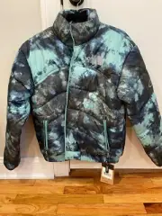 The North Face 2000 2k Puffer Jacket Mens Medium Tie Dye Blue Wasabi Ice M