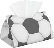 AFHYZY Football Tissue Box Cover Rectangle Tissue Box Holder for Car, Waterproof Tissue Holder Leather Tissue Cover for Bedroom, Office, Living Room, Bathroom -Soccer
