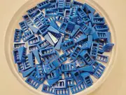 100x - Lego - Blue Slope 18 2 x 1 x 23 with Grille (61409) new