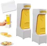 One-Touch Butter Cutter, One Button Butter Slicer Single Stick, Portable Slicer Gadget Dispenser with Stainless Steel Blade, Cheese Dispenser and Butters Knife for Bread Cakes Cookies(2PCS)