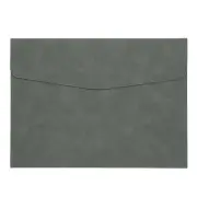 PU Leather A4 File Folder, Document Holder Filing Organizer, Gray