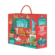 200pc Sassi Travel Learn & Explore Kids Fun Book & 3D Puzzle Set Monuments 6+