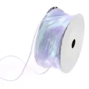 2 3/8" Wide Sheer Wired Organza Ribbon Chiffon Ribbons 25 Yard Purple