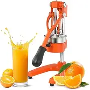 Hand Press Juicer Machine, Kitchen Cast-Iron Orange Juice Squeezer Commercial Heavy-Duty Countertop Stainless Steel Sturdy Manual Citrus Press for Orange Juice Pom Lime Lemon Juice Orange
