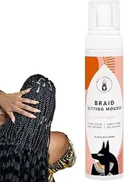 Mut Dynasty Moose Hair Setting Lotion Foam for Box Braids and Long-Lasting Hold - Professional Braiding Sealer Mousse for Black Women, 8.4oz/250ml