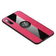 For Xiaomi Mi CC9 XINLI Stitching Cloth Texture Shockproof TPU Protective Case with Ring Holder(Red)