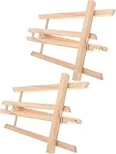 TEHAUX 2 Pcs Mini Wood Easel Stand Wooden Tripod for Displaying Paintings Artwork Photos Signage for Home Office