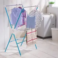 在飛比找momo購物網優惠-【玩家】曬衣架X型折疊衣架晾曬衣架