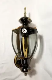 Underwriters Laboratories Solid Brass Glass Wall Sconce Light Lamp Stage Coach