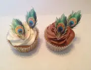 Edible Peacock Feather Cupcake / Cake Accents
