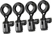 ERINGOGO 4pcs Rotatable Clip for Microphone Stand Wireless Mic Holder with Standard Thread Connector Microphone Clamp for Recording Live Streaming and Voice Over