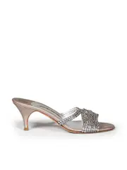 Silver Crystal Embellished Sandals