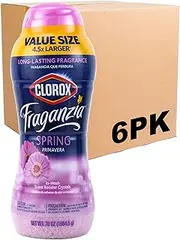 Clorox Fraganzia Laundry Scent Booster Crystals in Spring Scent - Easy to Use In-Wash Freshener Beads in Value Size 4.5x Larger for Long Lasting Fragrance, 70 Ounce - 6 Pack