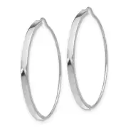 Designs by Nathan | 14k W Gold Shiny Sq Edge Endless Hoop Earrings | 1.7x27.2mm