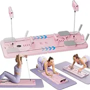XIULIUU Pilates Board, Pilates Reformer Set, 5 in1 Pilates Reformer Machine with Timer, Multi-Purpose Foldable Pilates Reformer Board for Home, Pilates Sliding Board for Home Women Men