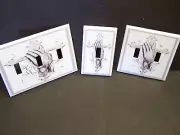 PRAYING HANDS HOLY CROSS #1 GRAY SHADES LIGHT SWITCH PLATE COVERS