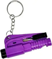 J's Emegency Car Window Glass Breaker 3 in 1 seat Belt Cutter, Window Breaker, & Whistle (1, Purple)