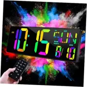 16.5 Digital Wall Clock Large Display, LED Wall Clock RGB Rgb-remote-16.5in