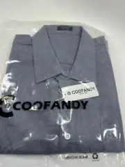 Coofandy Men’s Chambray Slim Fit Oxford Dress Shirts Business Work Plain Large