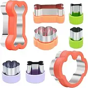 Dog Cookie Cutter Set - Dog Bone and Dog Paw Print Cookie Mold for Homemade Treats - Stainless Steel Cookie Cutter molds for Kids Suitable for Cakes and Cookies (Assorted Sizes)