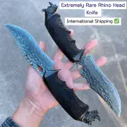 Handmade Damascus Steel Knife VG10 Core 60-62HRC Leather Sheath Survival Knife