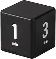 Feilifan Cube Timer, Kid Focus Study Timer Kitchen Work Timer Time Block Cube Gravity Flip Time Block Cube 1-3-5-10 Minutes Time Management, Black