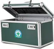 Locking Box with Portable Storage Case, 14.2''x 7.2''x 8.2'', Childproof Medicine Organizer with Combination Lock, Lockbox for Money, Documents & Meds Secure Cash, Jewelry, ID Documents (Green/Large)
