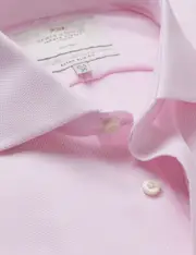 Hawes & Curtis Non-Iron Pink & White Textured Weave Extra Slim Shirt | Windsor Collar Size: 17" collar, 37" sleeve