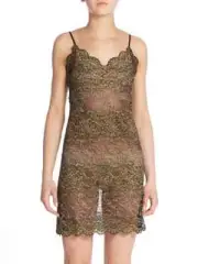 Natori Boudoir Lace Chemise Color: Black/Gold Size : Large 00009-20