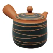 Teapot Kyusu Tokoname - ZUISEN - Black - 400 ml cc - Stainless Mesh - Line