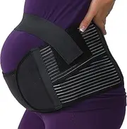 Maternity Pregnancy Support Belt/Brace - Back, Abdomen, Belly Band - NEOtech Care brand - Black - Size M