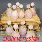 10x Natural Rose Quartz Perfume Bottles Quartz Crystals Essential oil Bottle