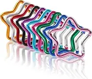 [AIMALL] 30PCS Colourful Star-Shaped Aluminum Alloy Carabiner Hooks, Multi-Purpose 1.98in Quick Release Clip for Outdoor Camping, Keychains, and Pet Leash, 10 Vibrant Colours, 4mm Thickness