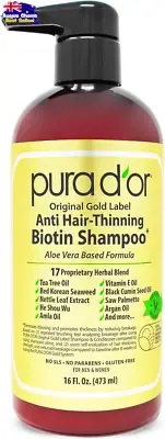Gold Label Anti-Thinning Biotin Shampoo - DHT Blocker Color Treated Hair, 16oz