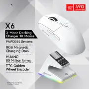 X6 Mouse,Bluetooth Tri-Mode ,RGB Touch Magnetic Charging Base,Macro Gaming Mouse